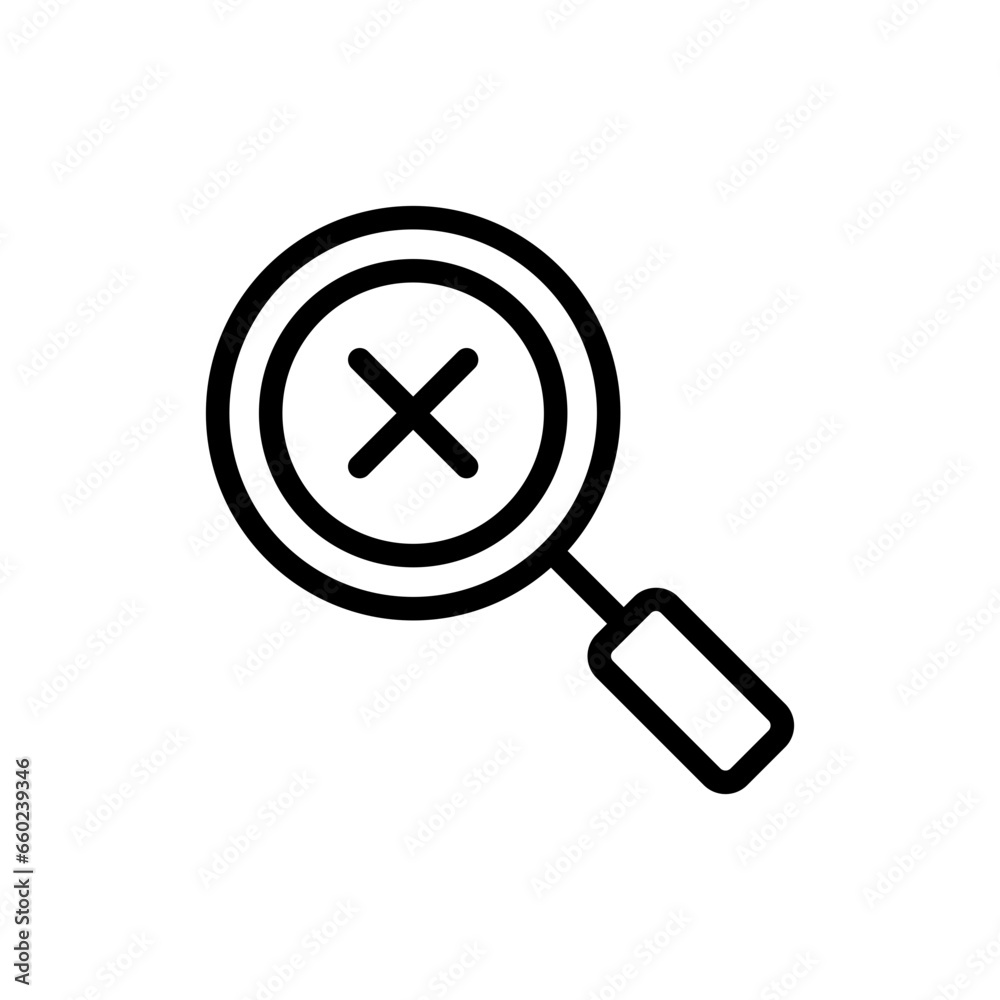Problem inspection icon with black outline style. problem, business, concept, idea, solving, strategy, solution. Vector Illustration Problem inspection icon with black outline style. problem, business, concept, idea, solving, strategy, solution. Vector Illustration
