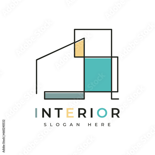 interior minimal decoration logo design architecture graphic vector