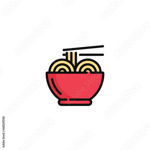 Noodle vector illustration isolated on white background. Noodle icon