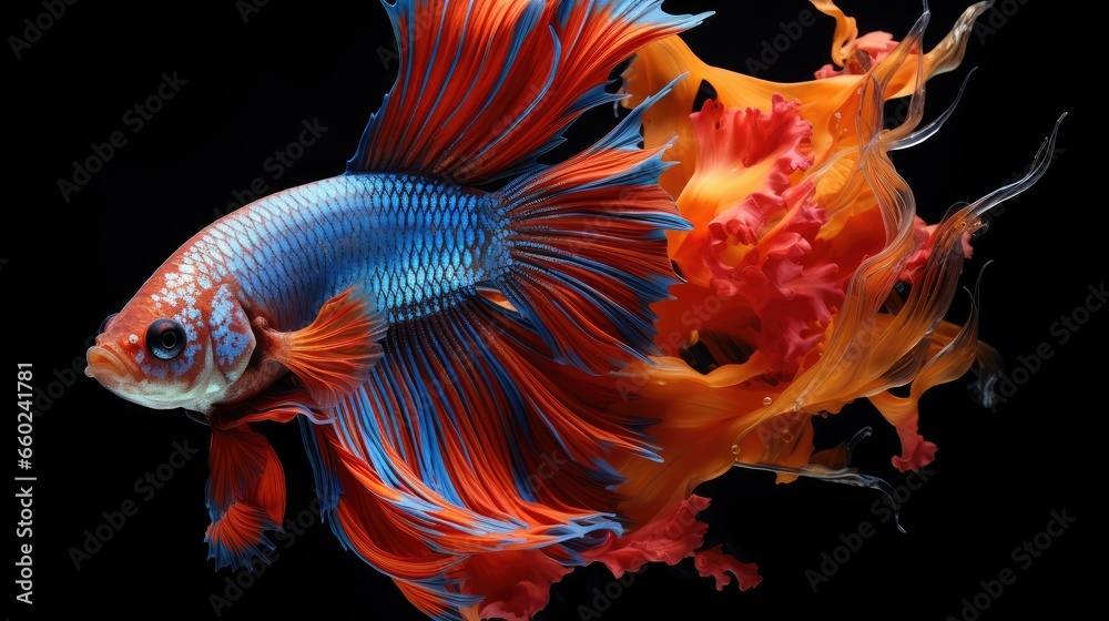 Fototapeta premium Beautiful colored fighting fish