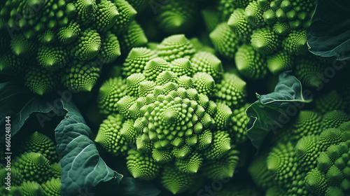 Green romanesco cauliflower close-up Generative Ai