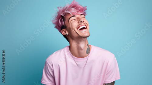 Cheerful Young Asian man smiling Generative Ai