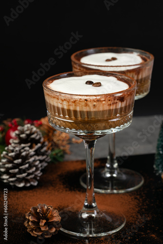 Christmas espresso martini in a glass 