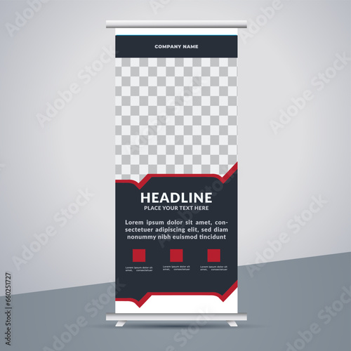 great business stand banner design with modern shape.