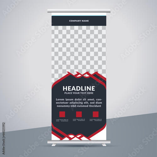 great business stand banner design with modern shape.