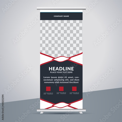 great business stand banner design with modern shape.