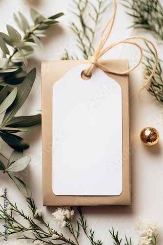 Wallpaper Mural Minimalist empty wedding gift tag mockup or thank you tag template Torontodigital.ca