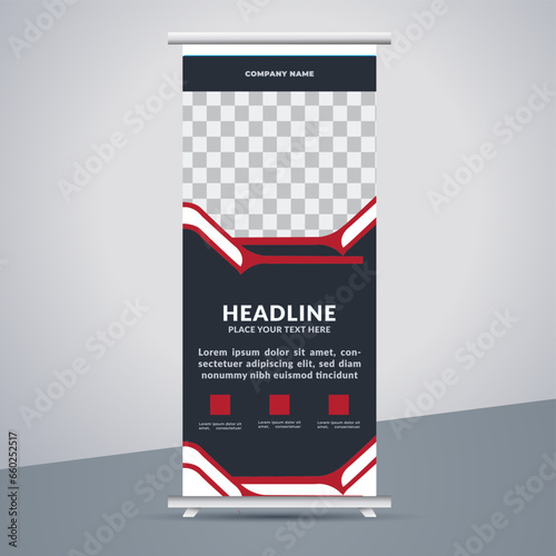 great business stand banner design with modern shape.