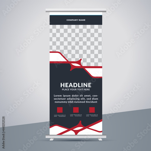 great business stand banner design with modern shape.