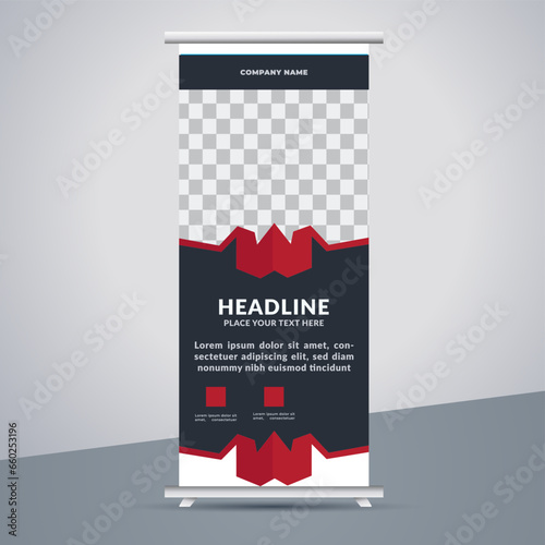 great business stand banner design with modern shape.