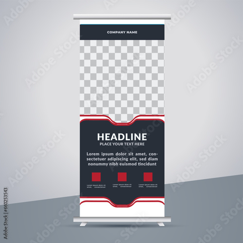 great business stand banner design with modern shape.
