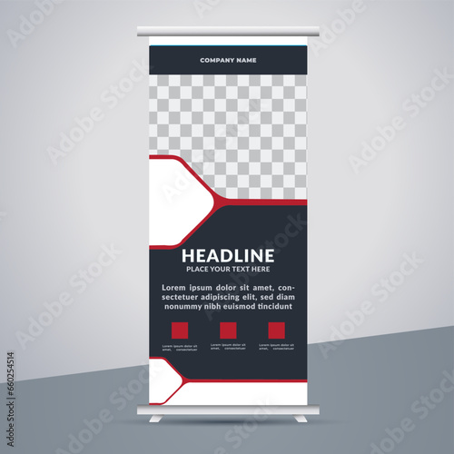 great business stand banner design with modern shape.
