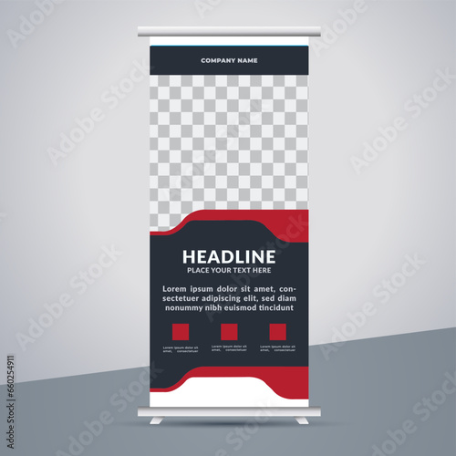 great business stand banner design with modern shape.