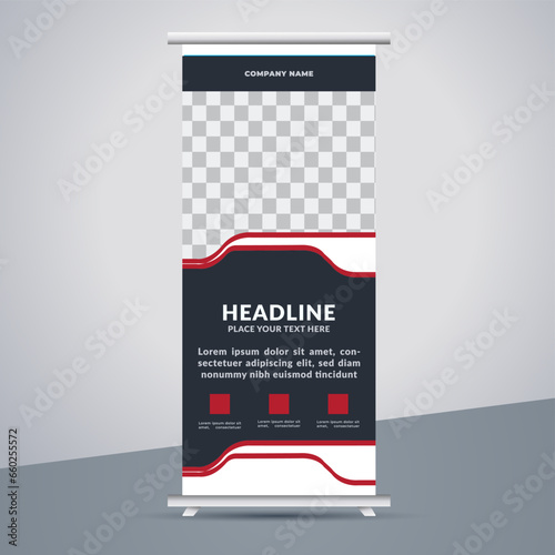great business stand banner design with modern shape.