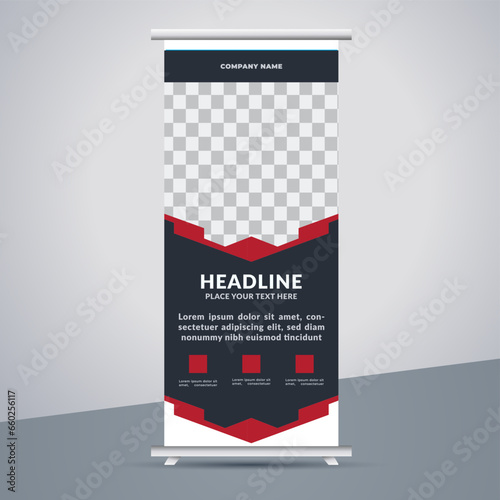 great business stand banner design with modern shape.