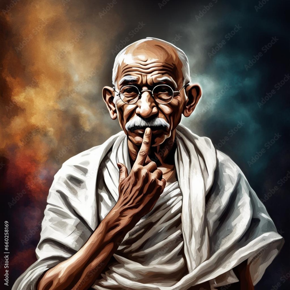 Obraz na płótnie Mahatma gandi artistic colored image full hd beautiful. w salonie