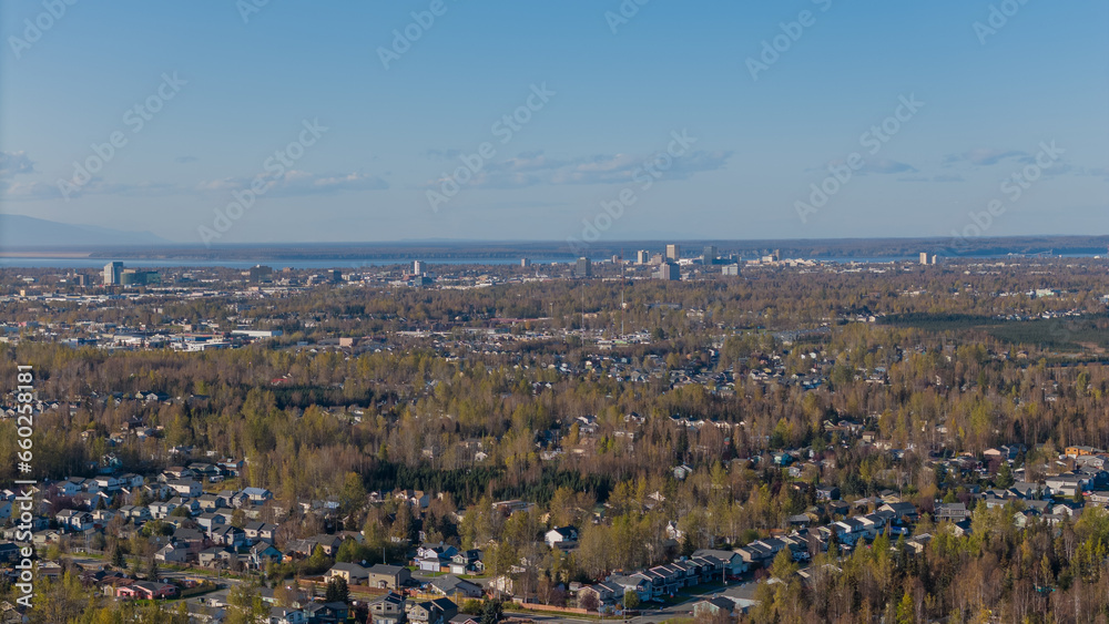 Obraz premium Downtown Anchorage from afar