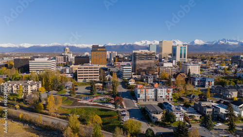 Downtown Anchorage Alaska in the fall photo