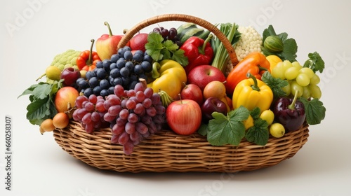 Colorful Harvest basket on white background Desktop Wallpaper Backgrounds Background HD For Designer