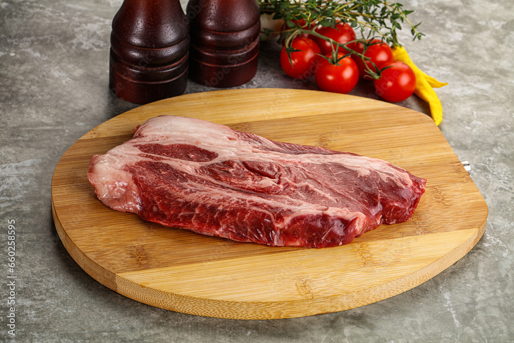 Raw beef chuck roll steak Raw beef chuck roll steak