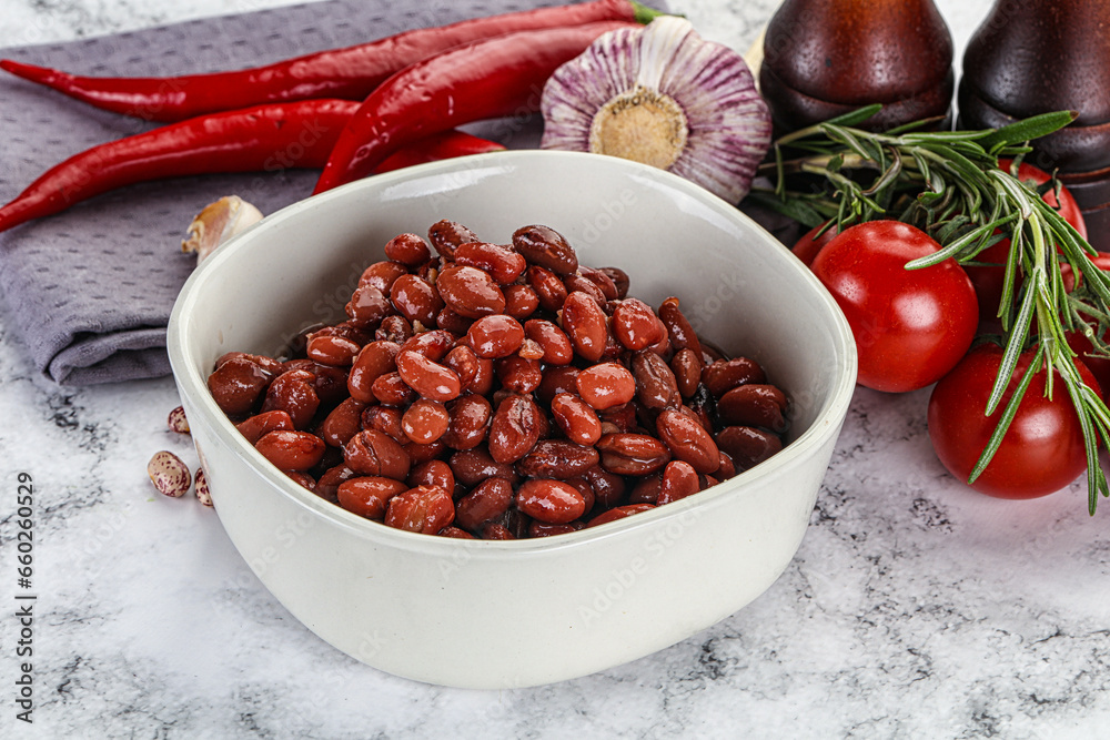 Red canned beans in the bowl Red canned beans in the bowl