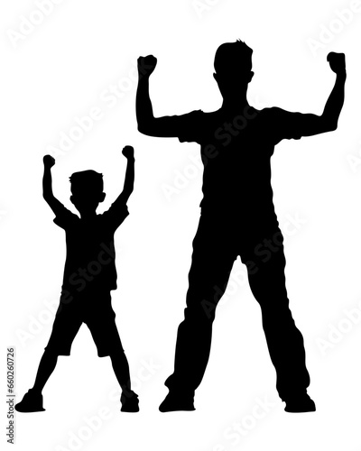 Father Daughter Silhouette Vector Art