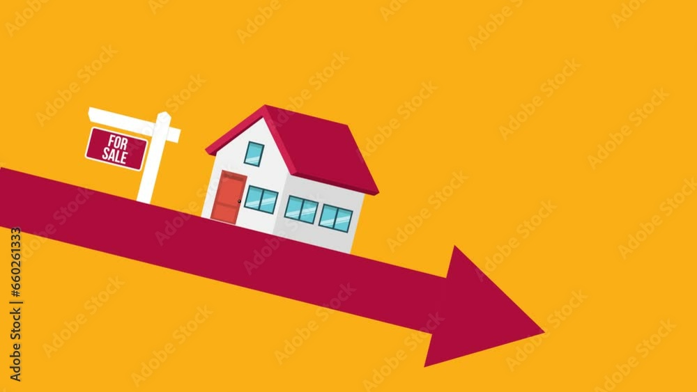 Housing price falling down, real estate or housing price rising low prices. Property and housing market collapse. Recession, Housing, Real Estate Crisis. Housing price falling down, real estate or housing price rising low prices. Property and housing market collapse. Recession, Housing, Real Estate Crisis.
