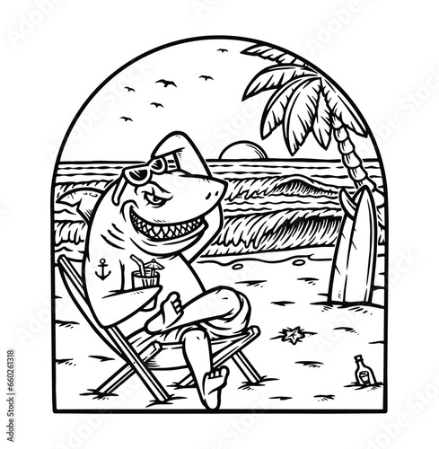 sharks are enjoying the beach view