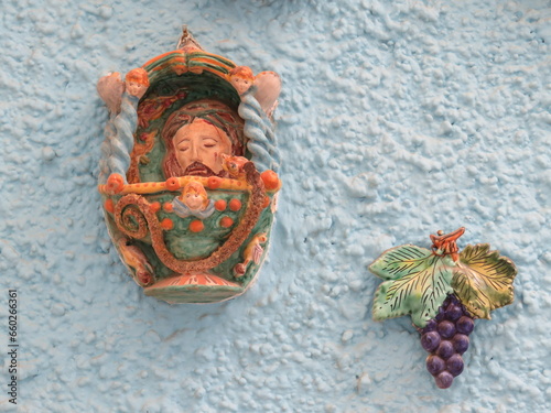 ceramiche, stradina con le case colorate, Vietri sul Mare, Costiera amalfitana, Italia photo