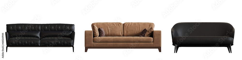 © vadim_fl - sofa isolated on white background, interior furniture, 3D illustration, cg render
