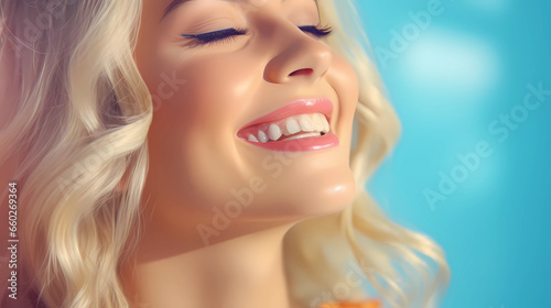 Indulge in the enchanting world of pure joy with this ultra-realistic portrait. photo