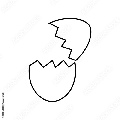 Broken egg Icon. Lineal Style Broken egg Outline Icon Vector Illustration