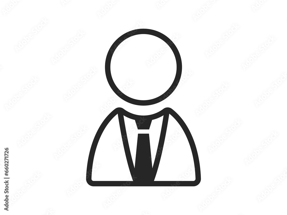 ビジネスマンのアイコン(線画)のイラスト ビジネスマンのアイコン(線画)のイラスト