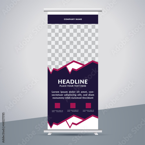 great business stand banner design with modern shape.
