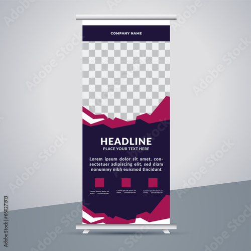great business stand banner design with modern shape.