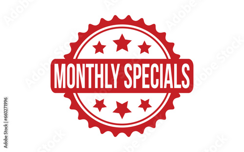 Monthly Specials rubber grunge stamp seal vector