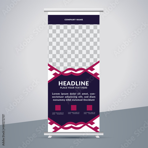 great business stand banner design with modern shape.