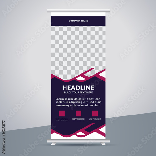 great business stand banner design with modern shape.
