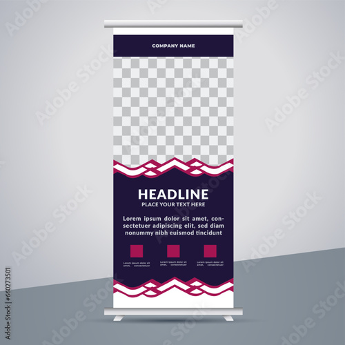 great business stand banner design with modern shape.