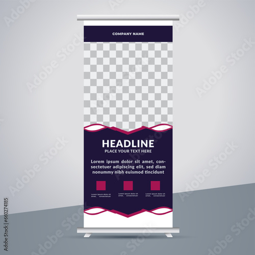 great business stand banner design with modern shape.