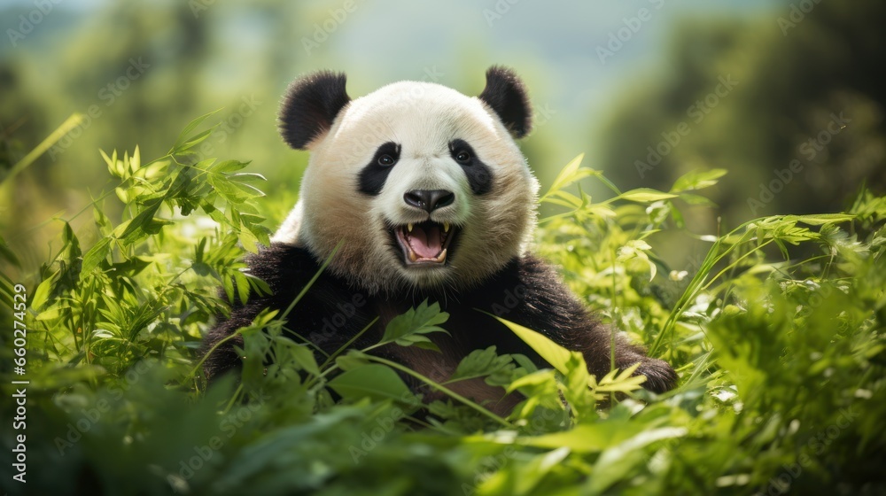 Obraz premium Cheerful panda in China