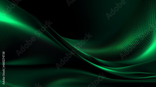 Green 3d abstract motion on a dark background
