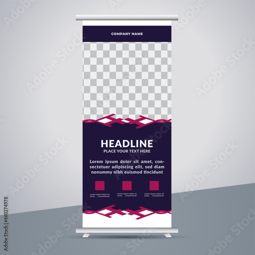 great business stand banner design with modern shape.