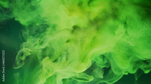 green Inks in water, color abstract explosion