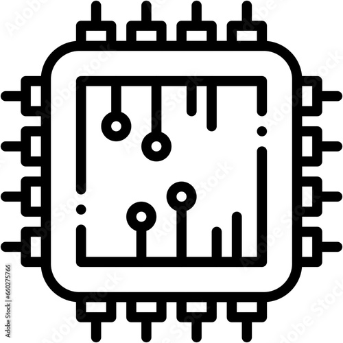 Vector Icon Processor, CPU, Chip, Digital, Electronics, Iot