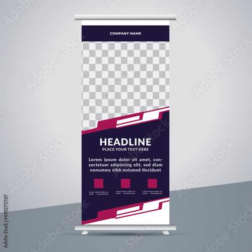 great business stand banner design with modern shape.