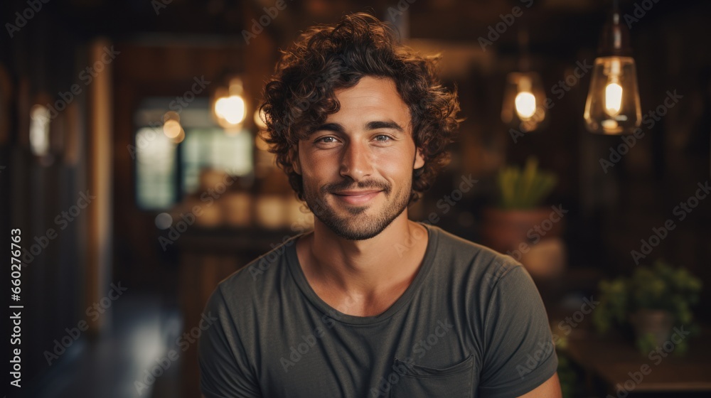 Obraz premium Young man smiling with clean teeth.