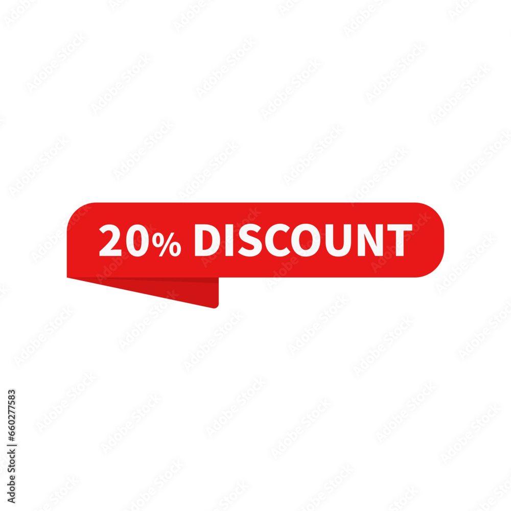 20 Discount In Red Ribbon Rounded Rectangle Shape For Promotion Sale Business
20 Discount In Red Ribbon Rounded Rectangle Shape For Promotion Sale Business