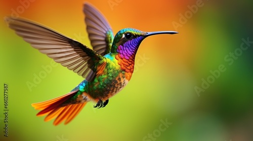 Wide-billed Hummingbird. background photo