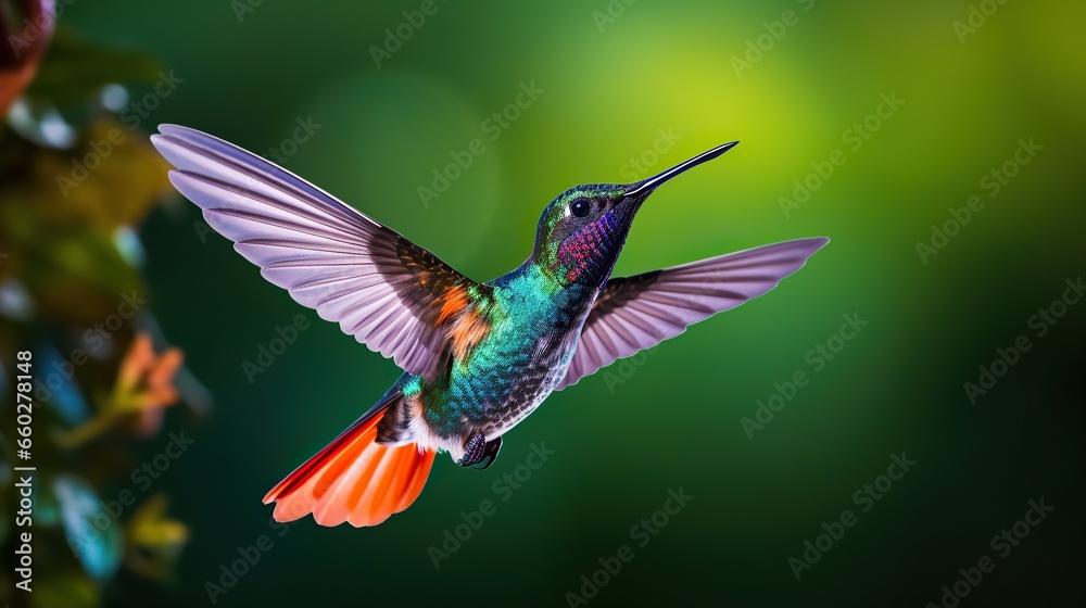 Fototapeta premium Wide-billed Hummingbird. background